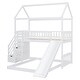 preview thumbnail 10 of 38, Friendly Design Twin Over Twin Bunk Bed with Two Drawers and Slide, House Bed with Slide