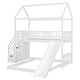 preview thumbnail 10 of 38, Friendly Design Twin over Twin Bunk Bed with Two Drawers and Slide, House Bed with Slide