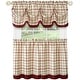preview thumbnail 2 of 6, Tattersall Window Kitchen Curtain Tier and Valance Set, Tier 58x36 Inches, Valance 58x14 Inches
