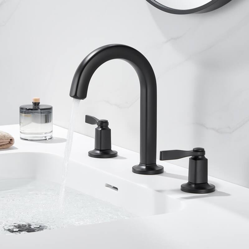 Luxier Larko 8 in. Widespread 2-Handle Bathroom Faucet with Drain