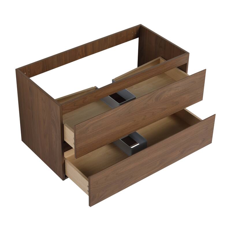 Vanity with Thick Edge Resin Sink, Soft-Close Drawers, Water-Resistant Melamine Surface (Sink and Cabinet Only)