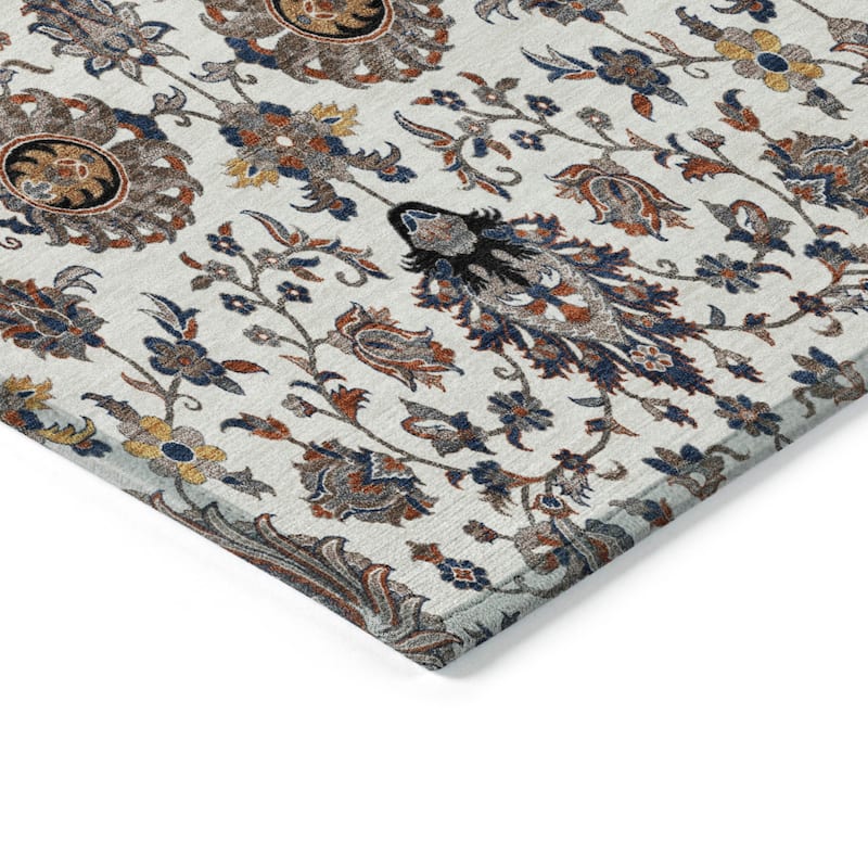 Machine Washable Indoor/Outdoor Traditional Persian Chantille Rug