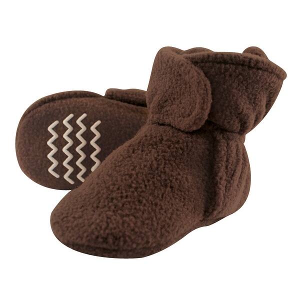 slide 1 of 1, Hudson Baby Baby Cozy Fleece Booties, Brown 0-6 Months - Brown