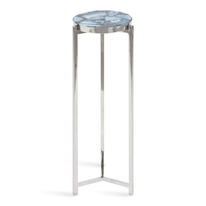 Kate and Laurel Aguilar Glam Drink Table - 9x9x23 - Blue/Silver