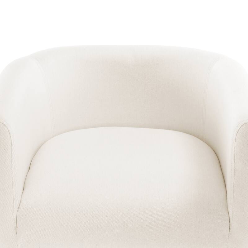 26 in. Counter Height Low Back Bar Stool with Metal Frame Modern Barrel Fabric Bar Stool for Kitchen Island