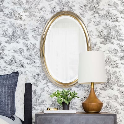 Allan Andrews Gold Wood Framed Oval Carlton Wall Mirror