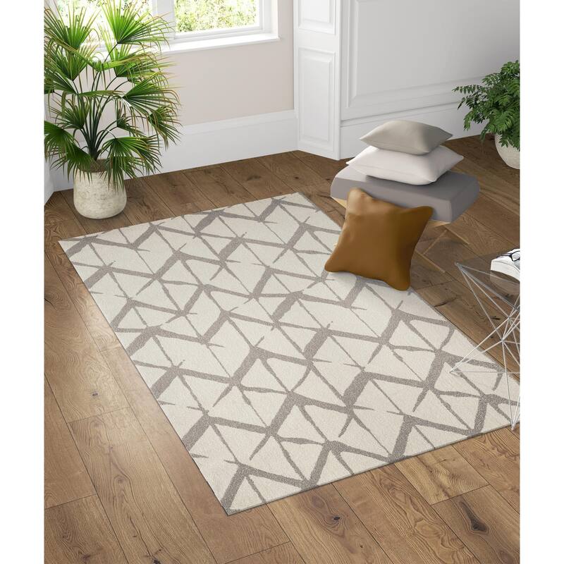 Modern Indoor Abstract Laguna Rug - 4' x 6' - Grey