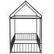 preview thumbnail 6 of 8, Black Twin Size Metal House Bed Frame with Fence and Roof for Kids, Teens, Girls, Boys