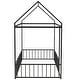 preview thumbnail 7 of 46, Twin/Full Size Floor Bed,Metal Playhouse Bed Frame with Fence