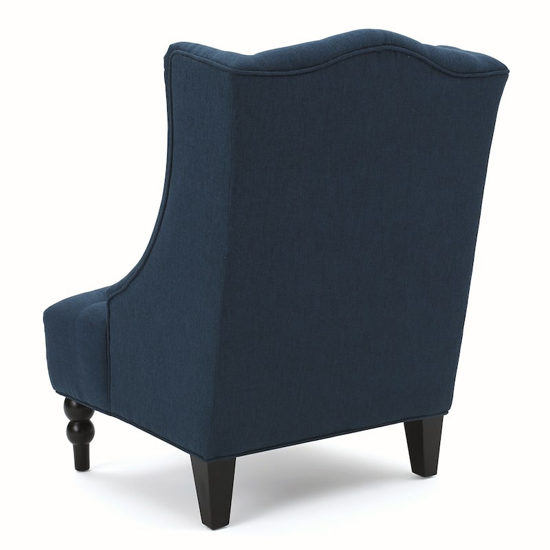 Linen Wingback Chair With Wood Frame