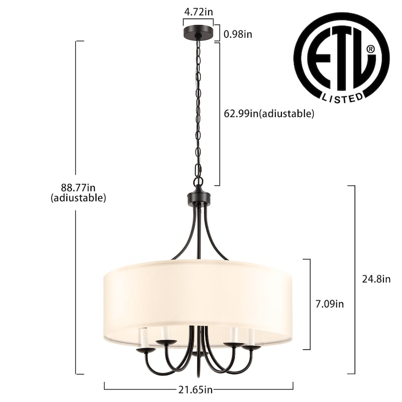 Modern Drum Light Chandelier Industrial Dining Room Light Fixtures