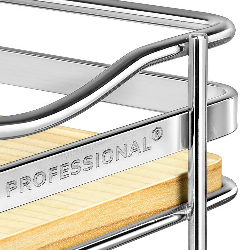 ® Élite™ Pull Out Spice Rack Organizer 4-1/4 inch Wide Slide Out Rack Wood and Chrome Sliding Spice Organizer Shelf