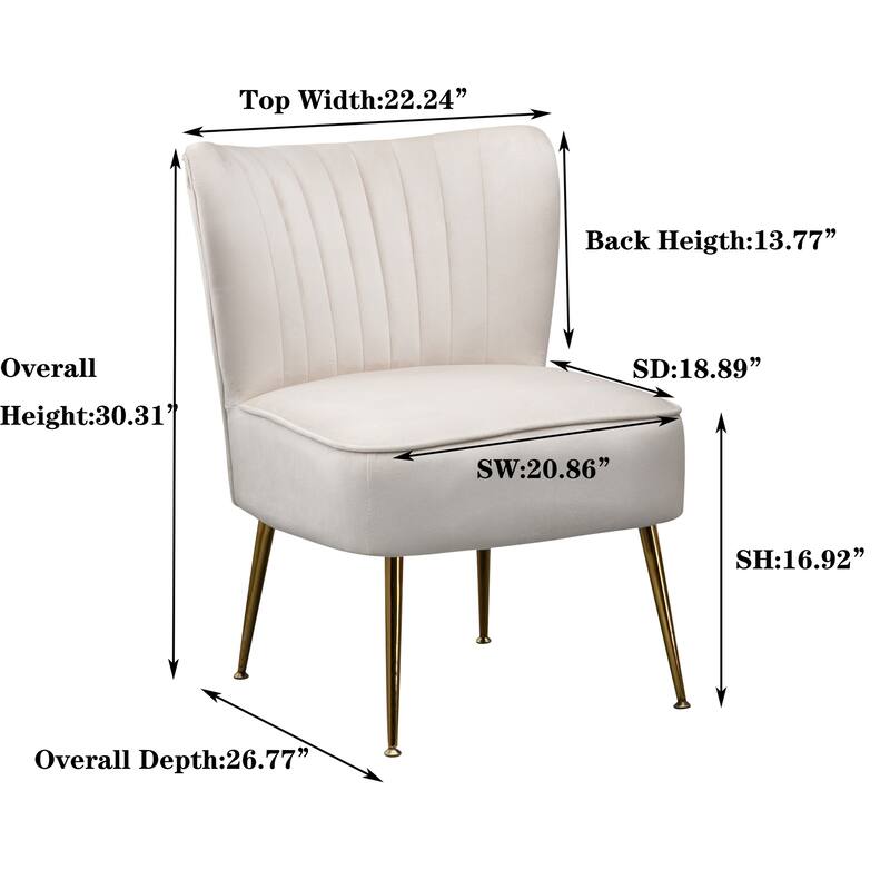 Velvet Upholstered Accent Side Chairs(Set of 2)