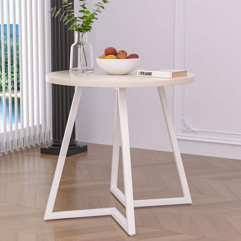 VECELO 35.43'' Round Butterfly Leg Dining Table for 4 MDF Top Kitchen Table Kitchen & Dining Room Tables
