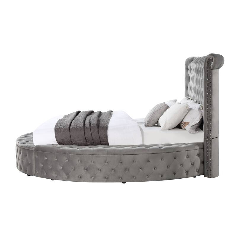 Rufus Grey Platform Bed with Storage