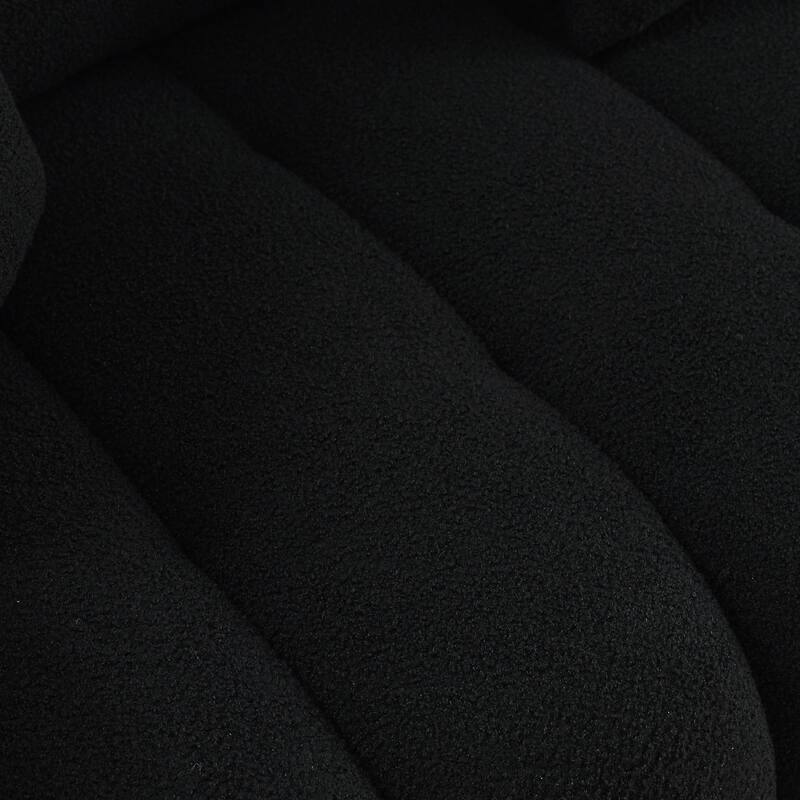 Premium Teddy Fabric Sofa with 3 Back Pillows and 3 Back Cushions