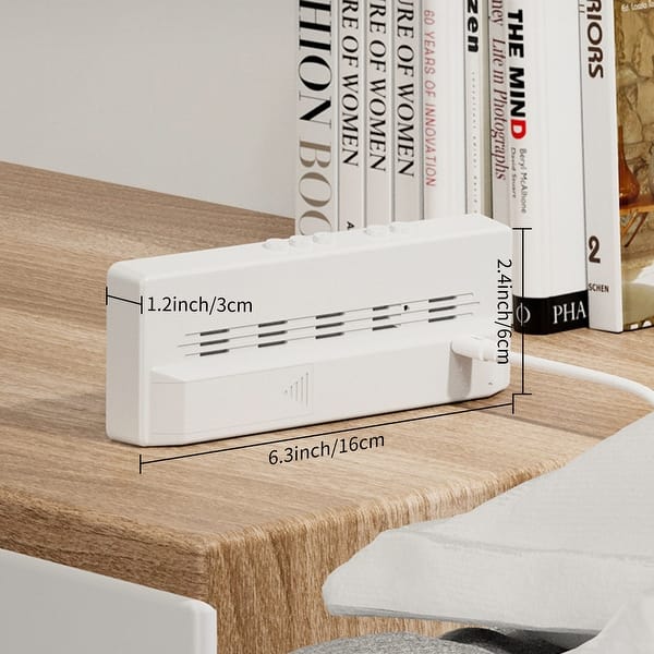 dimension image slide 0 of 2, Dimmable LED Alarm Clock, 3-Level Brightness, Dual Alarms, Voice Control,6.3"Lx1.2"Wx2.4"H - 6.3"L x 1.2"W x 2.4"H