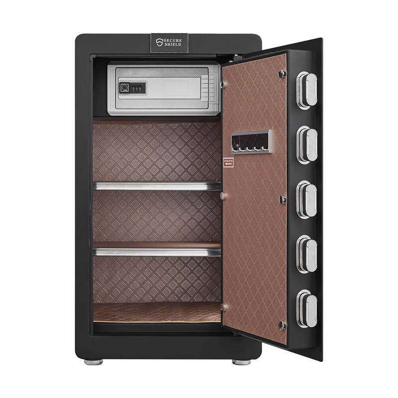 Security Electronic Steel Home Safe, Anti-Theft Digital Security Lock Box with Smart Alert System, Personal Document Safes