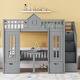 preview thumbnail 24 of 156, Modern Style Wooden Bunk Bed with Changeable Table, Upper Bed and Down Desk Grey - Full