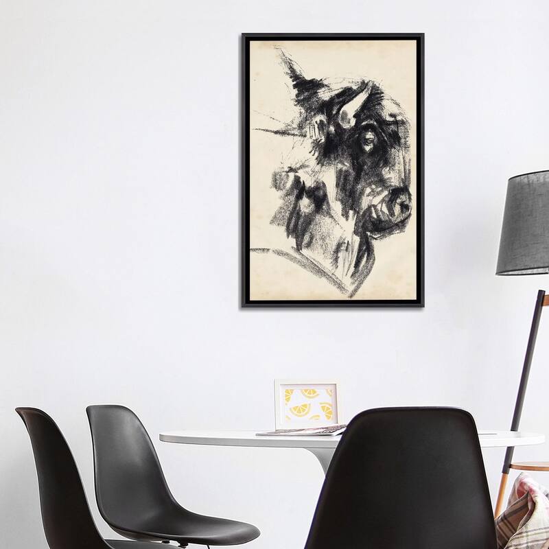 iCanvas "Bison Head Gesture I" by Jennifer Paxton Parker Framed