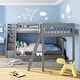 preview thumbnail 2 of 14, Gray Twin over Full Size Solid Wood L-Shaped Bunk Bed With 3 Drawers, Ladder and Staircase
