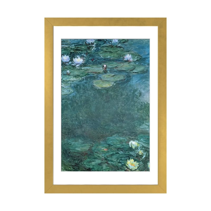 iCanvas "Water-Lilies " by Claude Monet - Gold - 32x24x1