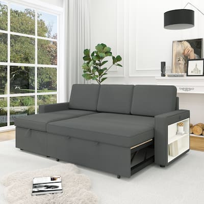 L-Shaped Couch Convertible Sofa Bed with Storage Chaise