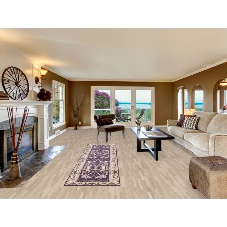 Purple & Ivory Oushak Oriental Runner Rug Hand-Knotted Wool Carpet - 2'6"x 9'9"