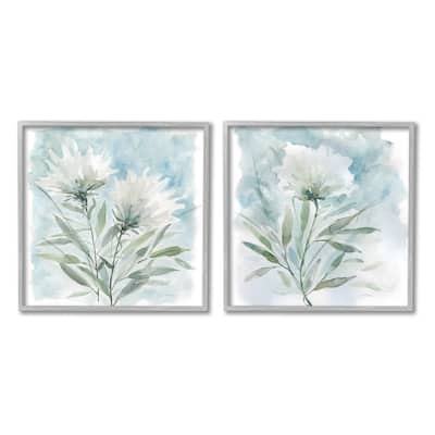 Stupell Soft Spring Flower Still Life White Watercolor Florals 2pc Multi Piece Framed Wall Art Set