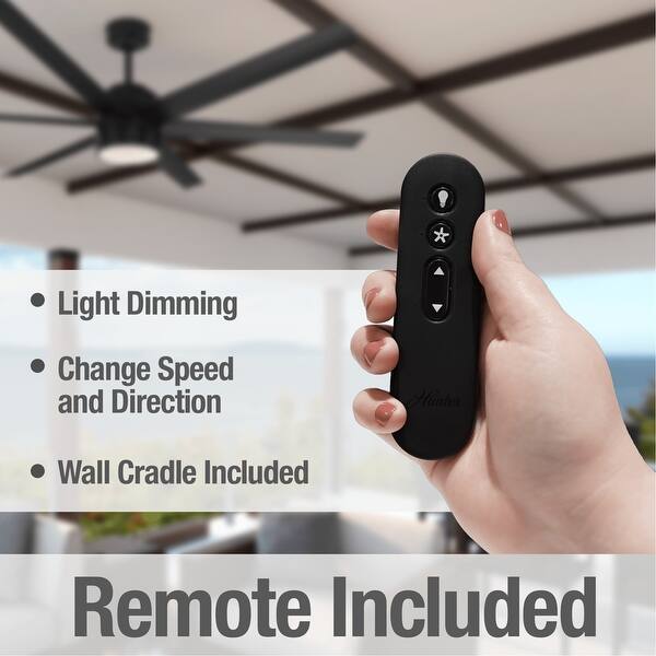 Hunter 72 Solaria Outdoor Ceiling Fan With Led Light And Handheld Remote Overstock 32146357