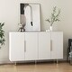 preview thumbnail 11 of 16, Black Modern Buffet Cabinet with Storage, Fluted Sideboard Large Buffet with Adjustable Shelves, Credenza, Accent Cabinet