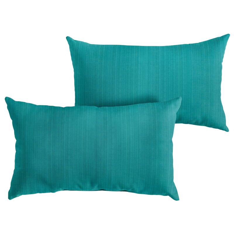Sunbrella Dupione Deep Sea Indoor/Outdoor Knife Edge Pillow (Set of 2)