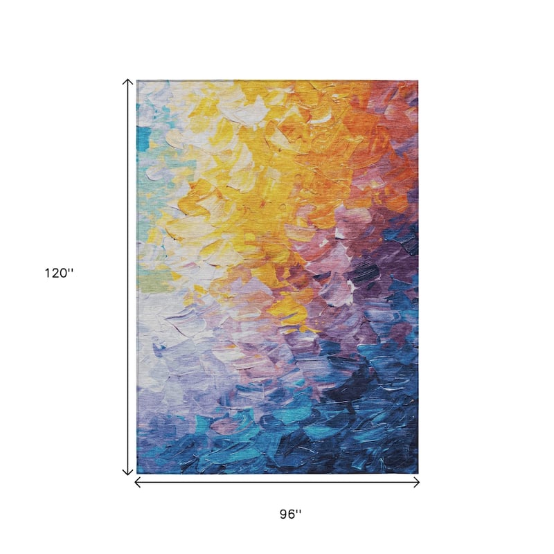 HomeRoots Abstract Transitional Rectangle Outdoor Rug