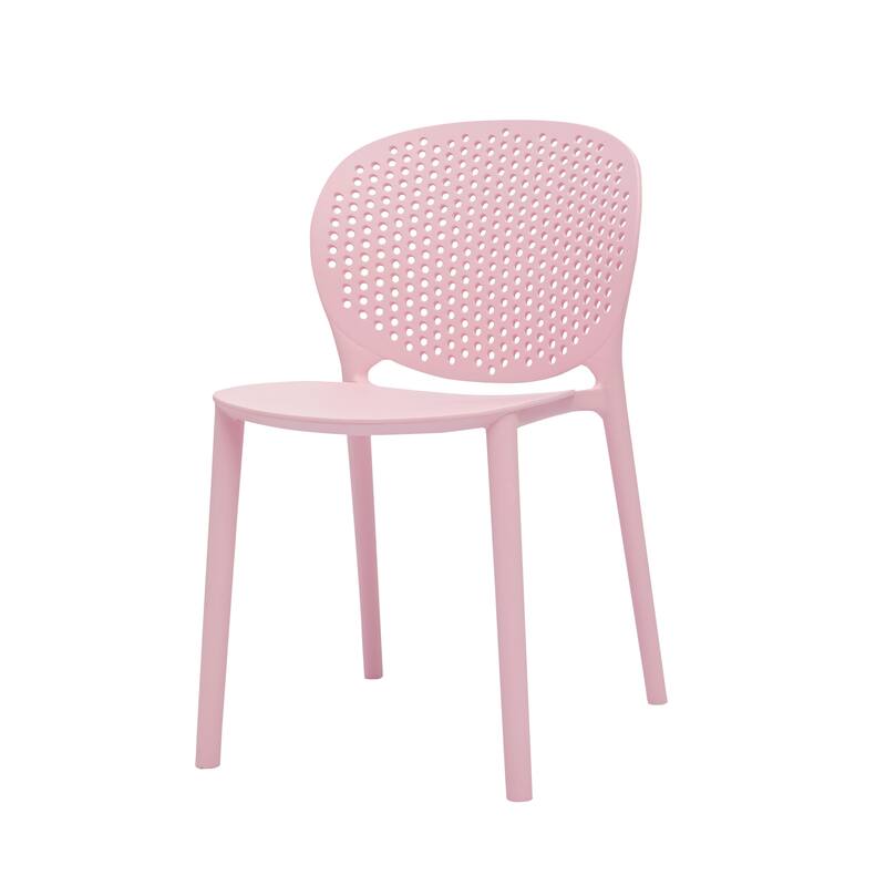 HomeRoots Set Of Four Pink Heavy Duty Plastic Juvenile Chairs - 14.00 in. x 23.00 in. x 16.00 in.