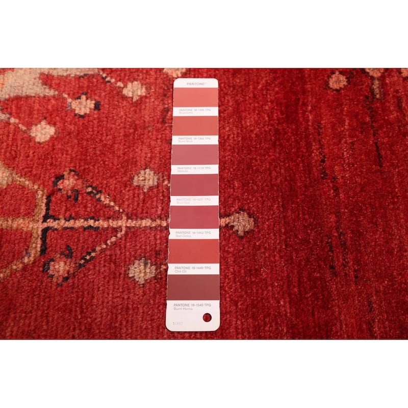 ECARPETGALLERY Hand-knotted Melis Vintage Red Wool Rug - 4'10 x 11'2
