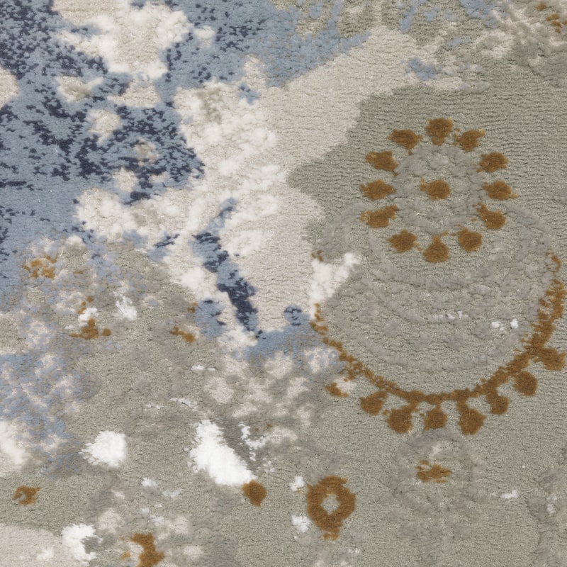 Style Haven Emery Contemporary Abstract Grey/ Blue Mixed-Pile Area Rug