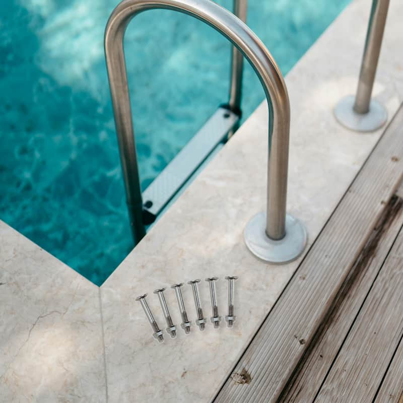 Set of 6 HydroTools Stainless Steel Swimming Pool Ladder Bolts 3"