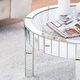 preview thumbnail 4 of 10, Modern Mirror Glass Round Coffee Table with Crushed Diamond
