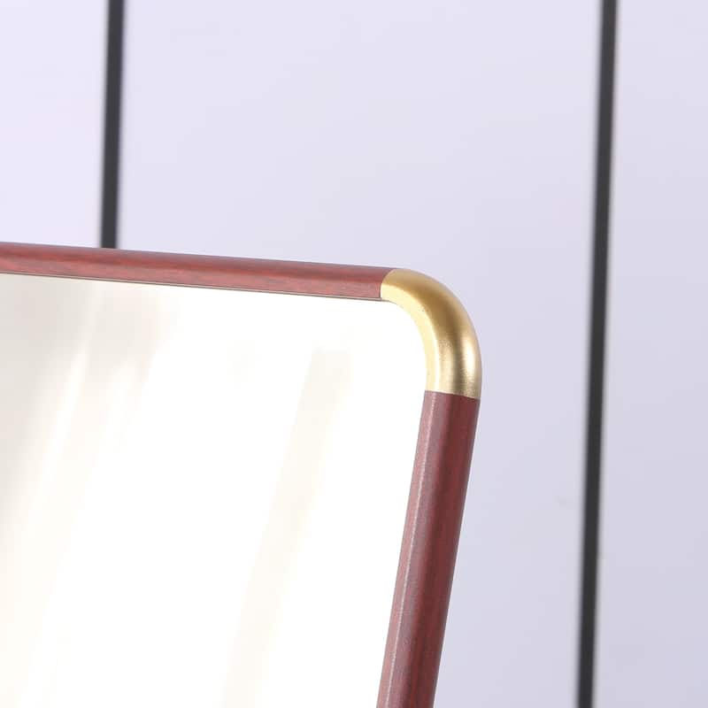 Roomfitters Floor Standing Full-Length Mirror with Walnut Frame, 60"x16.5" Wall Mounted Dressing Mirror for Bedroom