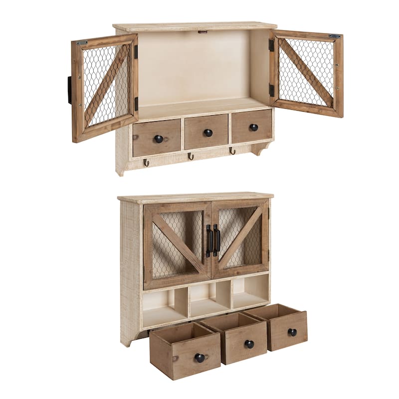 Kate and Laurel Hutchins Rustic Wood Decorative Wall Cabinet