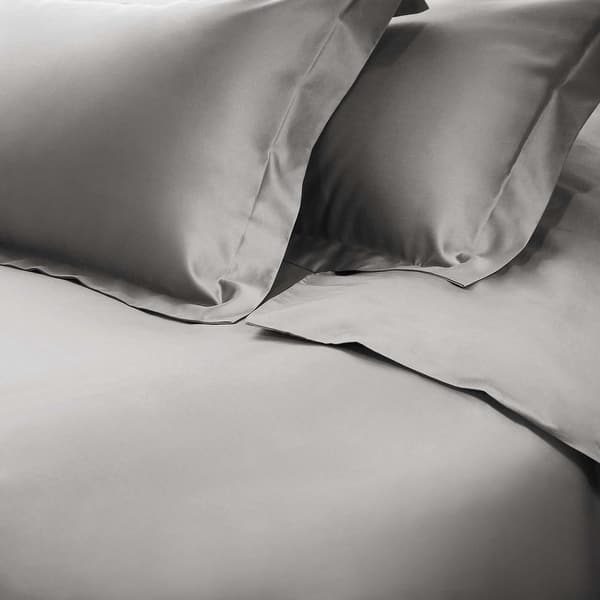 slide 2 of 7, Superior Egyptian Cotton 650 Thread Count Solid Duvet Cover Set Grey - California King