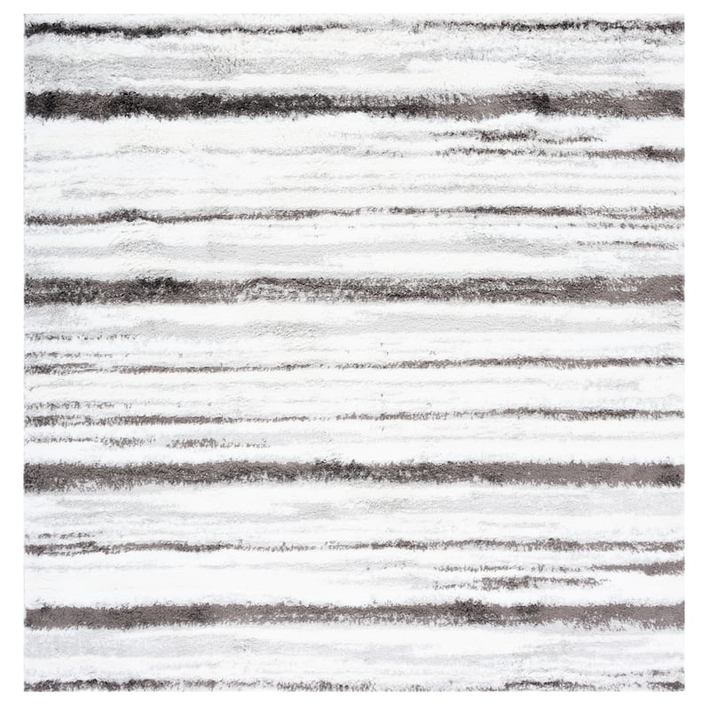 SAFAVIEH Berber Shag Imari Rug - 7' Square - Light Grey/Dark Grey