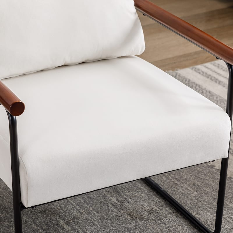 Upholstered Faux Suede Lounge Armchairs with Steel Frame for Living Room