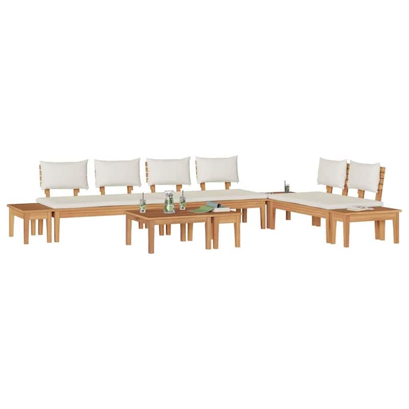 vidaXL Garden Bench Set with Cushion 3/4/5 pcs - 23.6" x 23.6" x 11.8