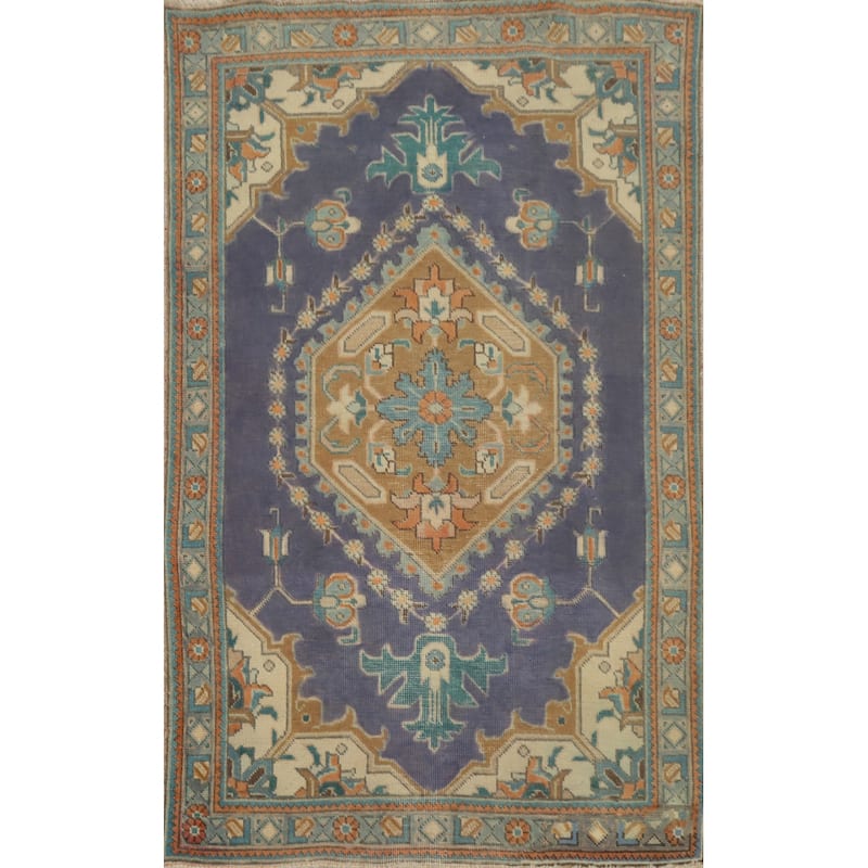 Hand Knotted Oriental 100% Wool Carpet Traditional Medallion Purples Tabriz Area Rug - 5' 5'' X 3' 3''