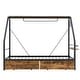 preview thumbnail 17 of 20, Twin/Full Size Metal House Bed with 2 Storage Drawers, Clothes Rack and Metal Grid, Platform Bed with Top Shelf and Side Shelf