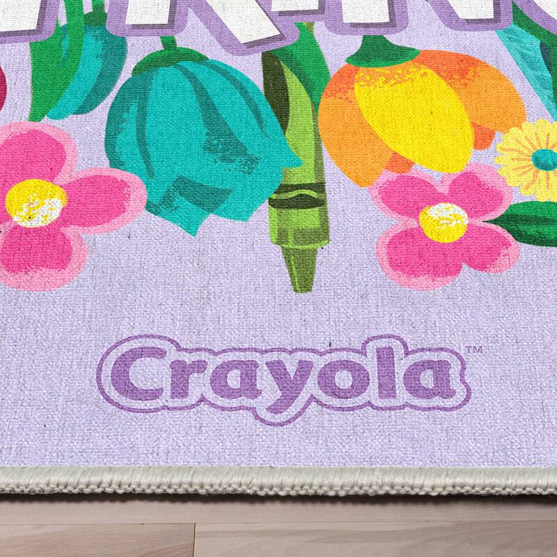 Crayola Spring Lilac Floral Area Rug By Well Woven
