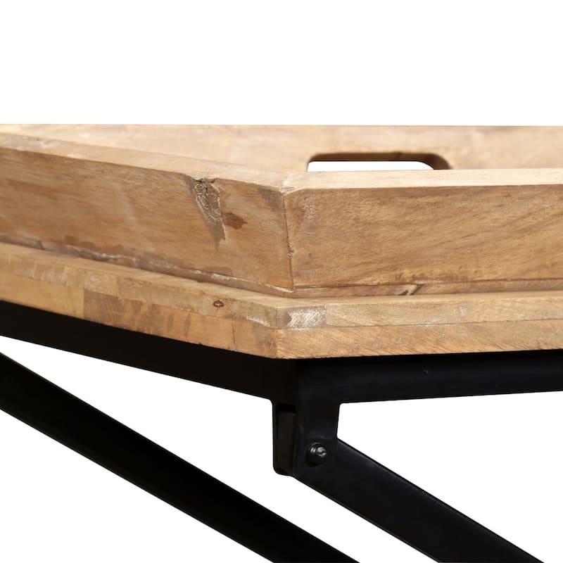 vidaXL Console Table Solid Mango Wood 51.2"x15.7"x31.5"