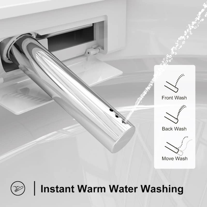 HOROW T16 Tankless Elongated Smart Bidet Toilet with Heated Seat, Warm Water Washing and Remote Control - 12" Rough in