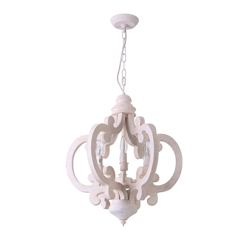 Bella Depot 6-Light Vintage Wood Lantern Chandelier Distressed Kitchen Pendant Lighting